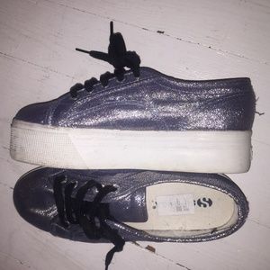 Silver Glitter Superga's